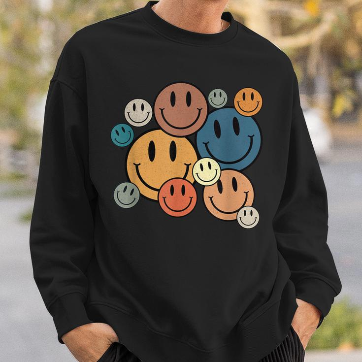 70S Retro Smile Face Cute Happy Peace Smiling Face Sweatshirt Gifts for Him