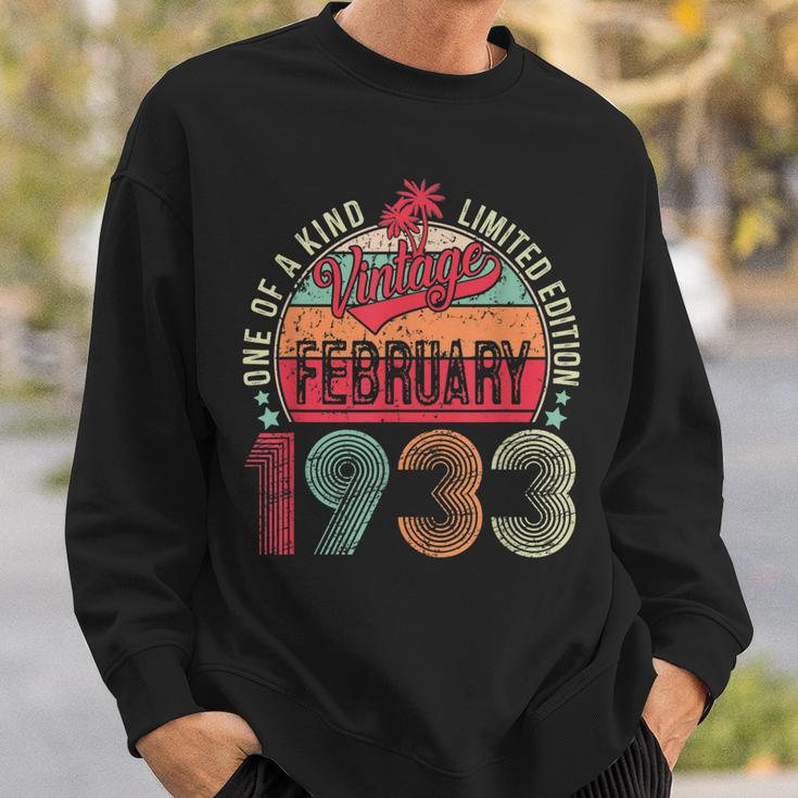 90 Year Old Vintage February 1933 90Th Birthday Men Women Sweatshirt Gifts for Him