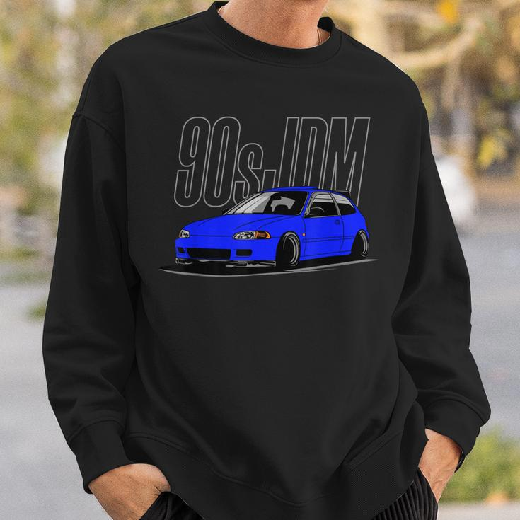 90S Jdm Blue Eg Car Graphic Sweatshirt Gifts for Him