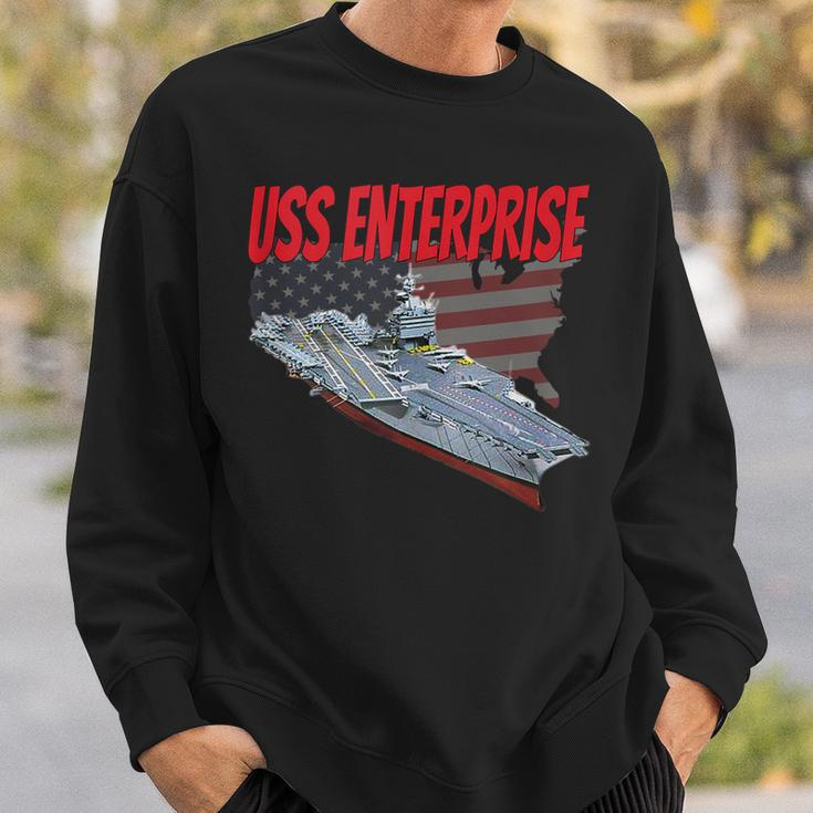 Aircraft Carrier Uss Enterprise Veteran Day Grandpa Dad Son Sweatshirt Gifts for Him