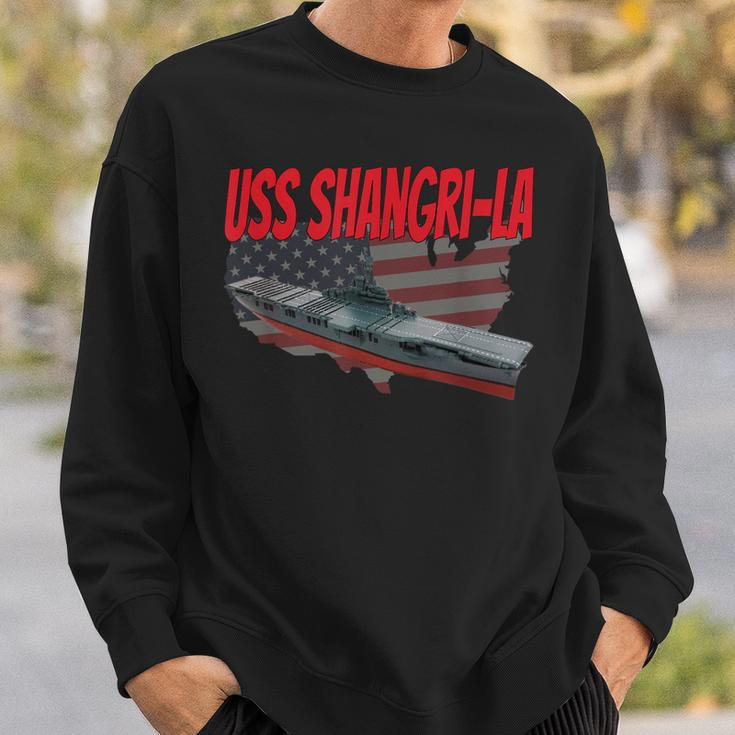 Aircraft Carrier Uss Shangri-La Cv-38 Cva-38 Grandpa Dad Son Sweatshirt Gifts for Him