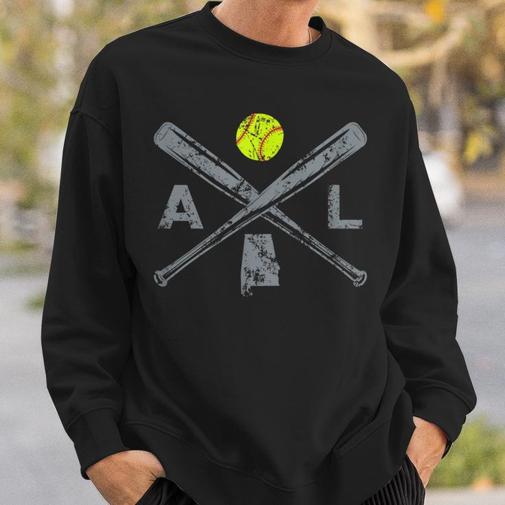 Alabama Softball Bats & Ball Retro Style Softball Player Sweatshirt Gifts for Him