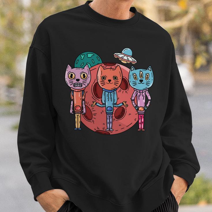 Alien Cat Kitten Extraterrestrisches Haustier Ufo Sweatshirt Geschenke für Ihn