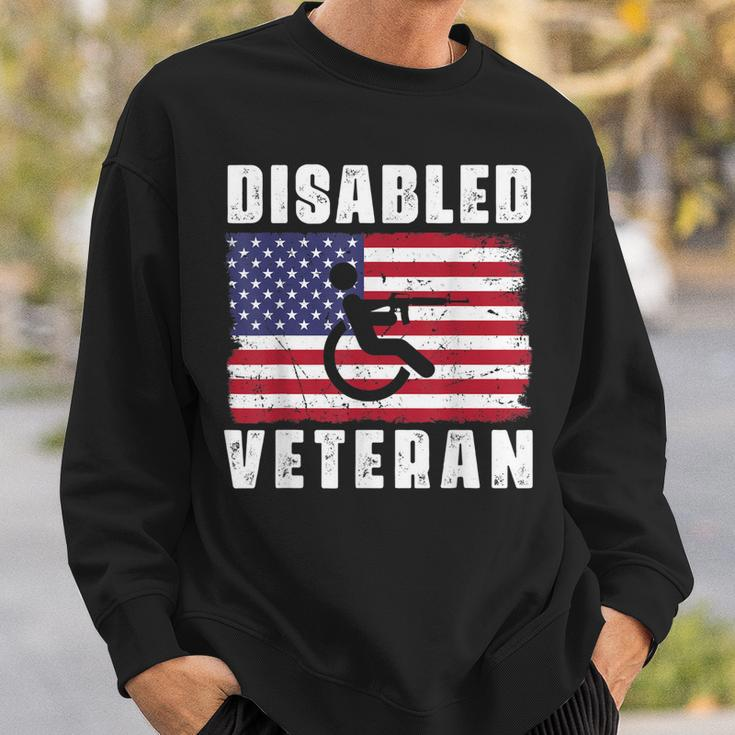 American Flag Retro Vintage Disabled Veteran Retro Vintage Sweatshirt Gifts for Him