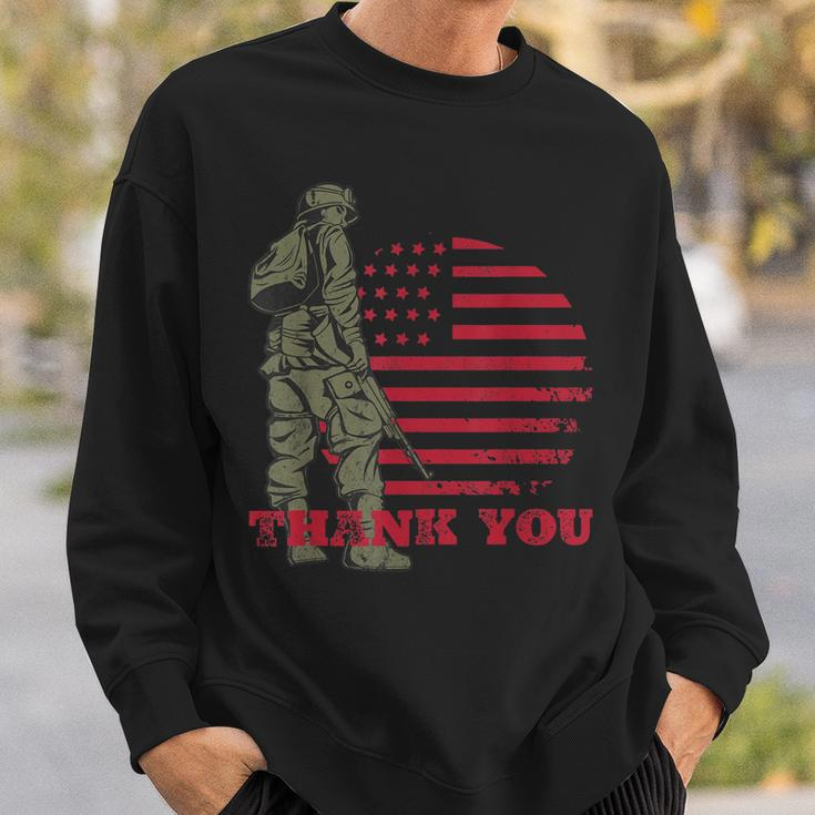 American Flag Thank You Veterans Proud Veteran V4 Sweatshirt Gifts for Him