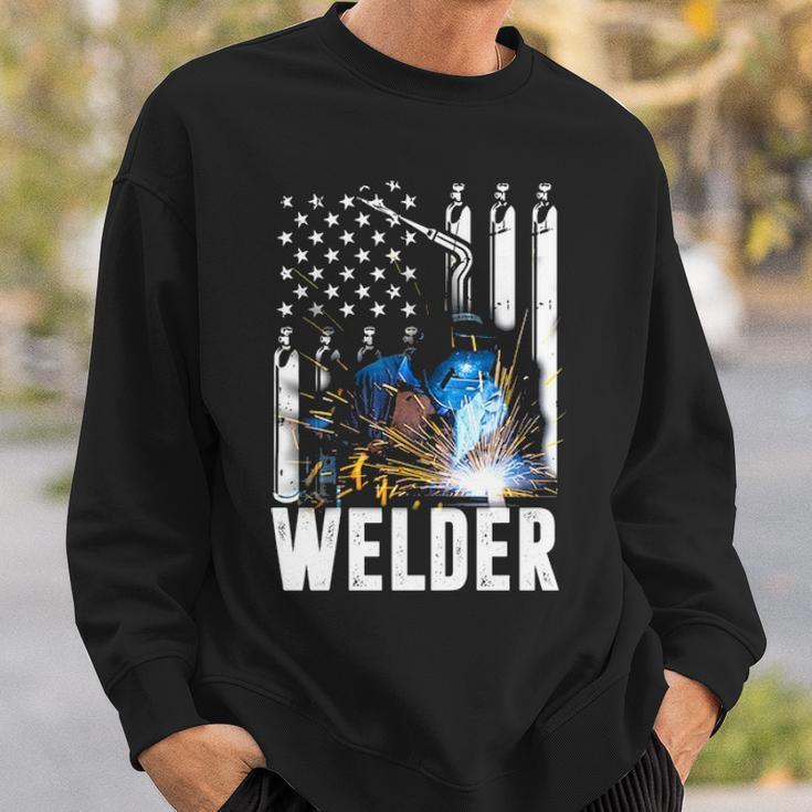 American Flag Welder Funny Patriotic Fathers Day Gift V2 Sweatshirt Gifts for Him