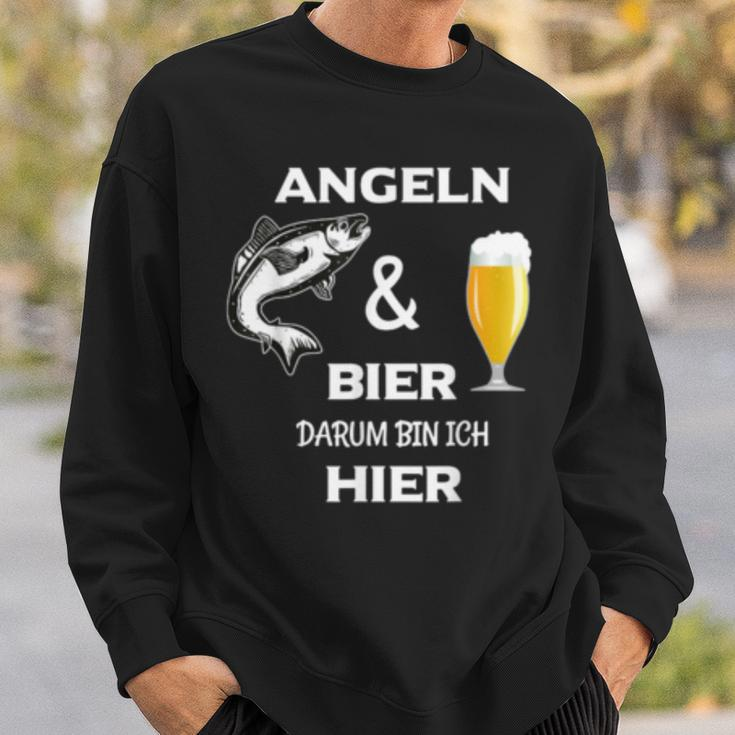 Angeln Und Bier Darum Bin Ich Hier Sweatshirt Geschenke für Ihn