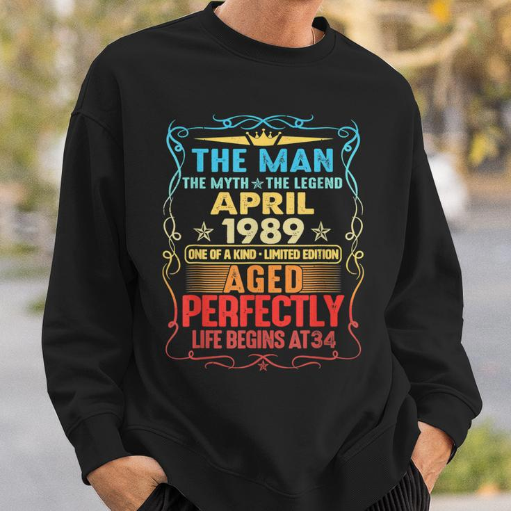 April 1989 The Man Myth Legend 34 Year Old Birthday Gift Sweatshirt Gifts for Him