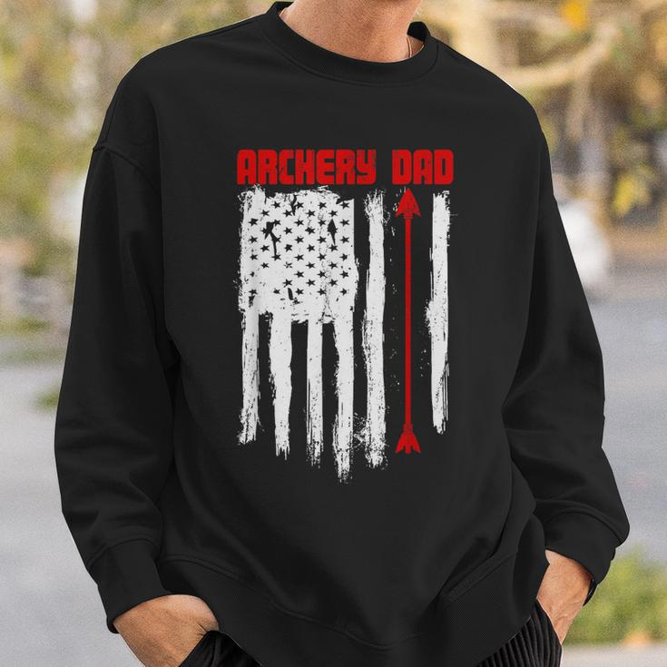 Archery Dad Vintage Usa Red White Flag Sweatshirt Gifts for Him