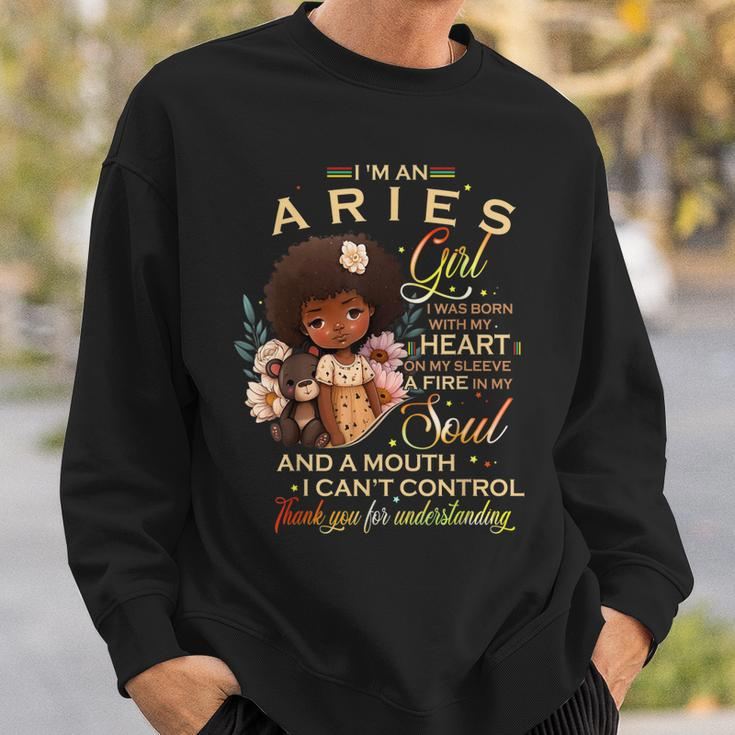 Aries Girl Birthday African American Little Girl Sweatshirt Gifts for Him