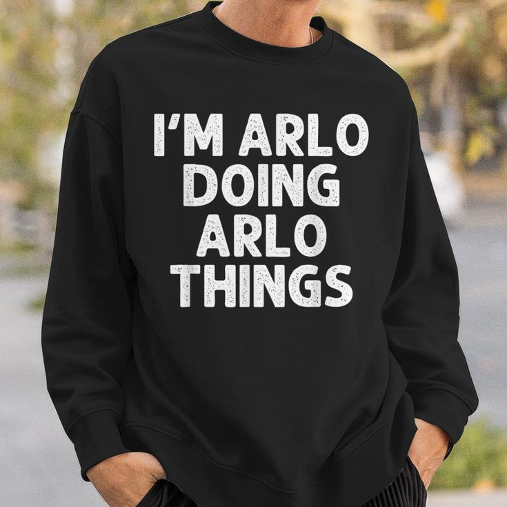 Arlo Gift Doing Name Things Funny Personalized Joke Men Sweatshirt Gifts for Him