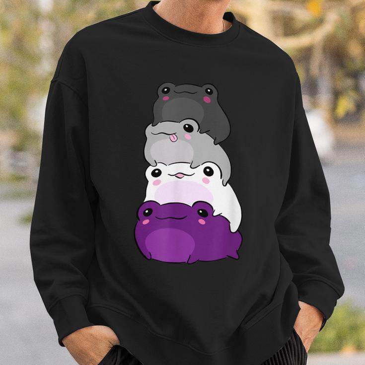 Asexual Flag Color Frog Subtle Queer Pride Lgbtq Aesthetic Sweatshirt Gifts for Him