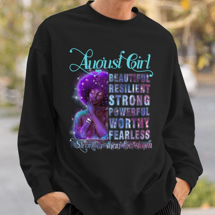 August Queen Beautiful Resilient Strong Powerful Worthy Fearless Stronger Than The Storm Sweatshirt Gifts for Him