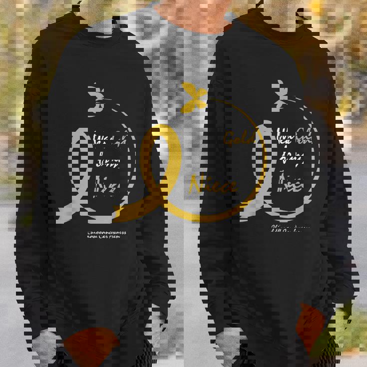 Aunt Uncle Wear Gold For My Niece Childhood Cancer Awareness Sweatshirt Gifts for Him
