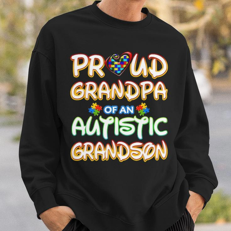 Autism Awareness Family Proud Grandpa Of Autistic Grandson Sweatshirt Gifts for Him
