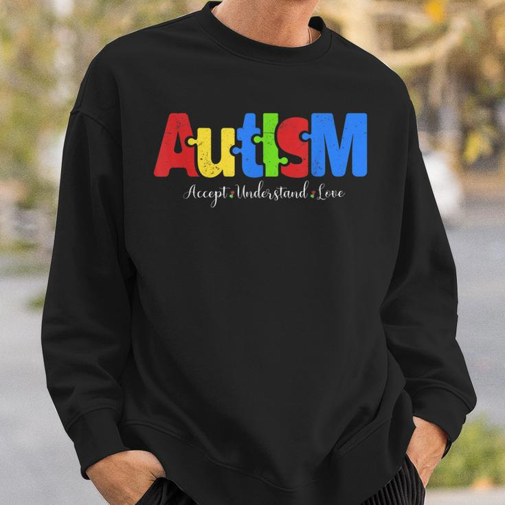 Autism Puzzle Accept Understand Love Autism Awareness Sweatshirt Gifts for Him