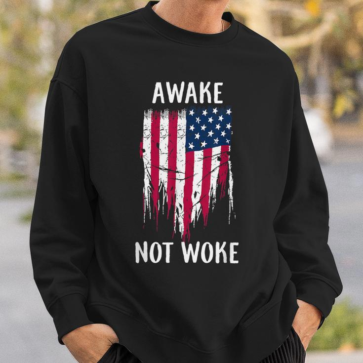 Awake Not Woke Anti Censorship Cancel Culture Sweatshirt Gifts for Him
