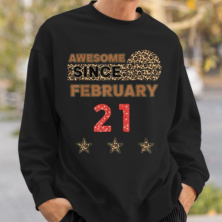 Awesome Since 21. Februar Sweatshirt, Leopardenmuster Vintage Geburtstag Geschenke für Ihn
