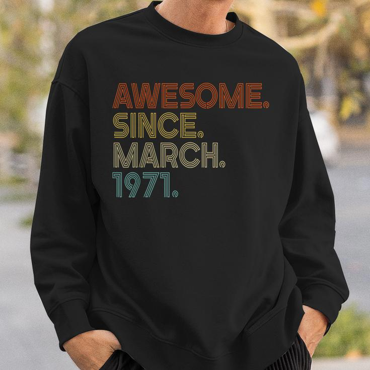 Awesome Since March 1971 Vintage 51Th Birthday Sweatshirt Gifts for Him