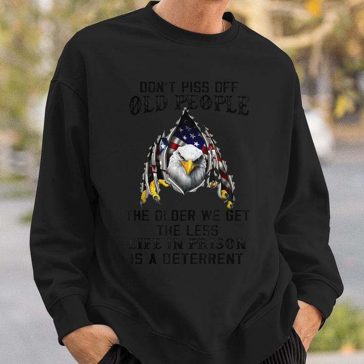 Bald Eagle American Flag 4Th Of July Funny Old People Saying V2 Sweatshirt Gifts for Him