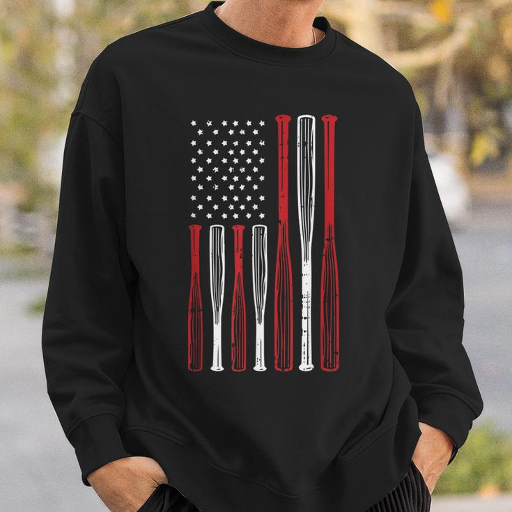 Baseball 4Th Of July American Flag Patriotic Sports Player Sweatshirt Gifts for Him