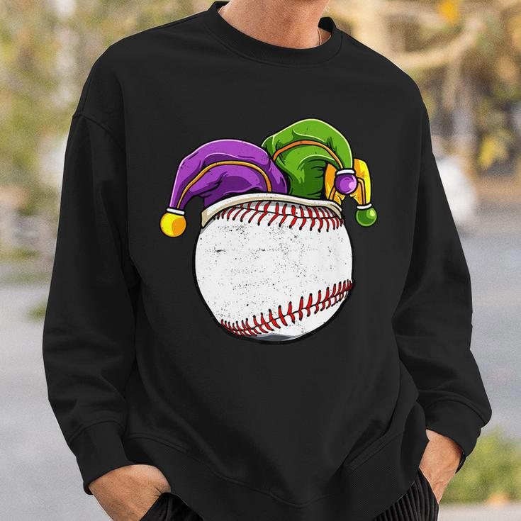 Baseball Sports Lover Mardi Gras Carnival Party Jester Sweatshirt Gifts for Him