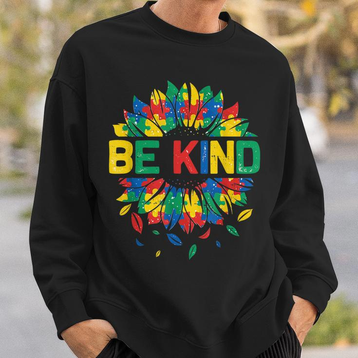 Be Kind Autism Awareness Women Girls Sunflower Sweatshirt Gifts for Him