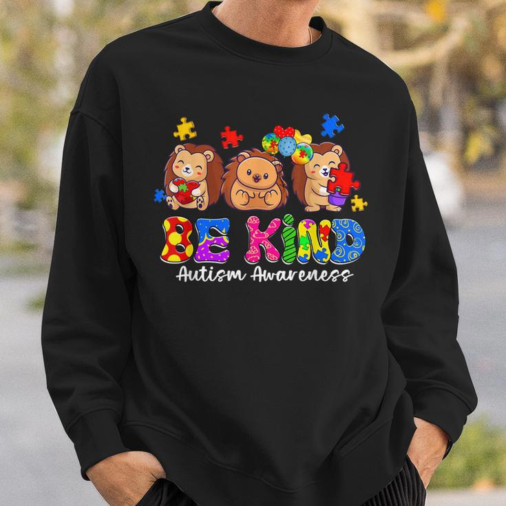 Be Kind Hedgehog Puzzle Pieces Funny Autism Awareness Gifts Sweatshirt Gifts for Him