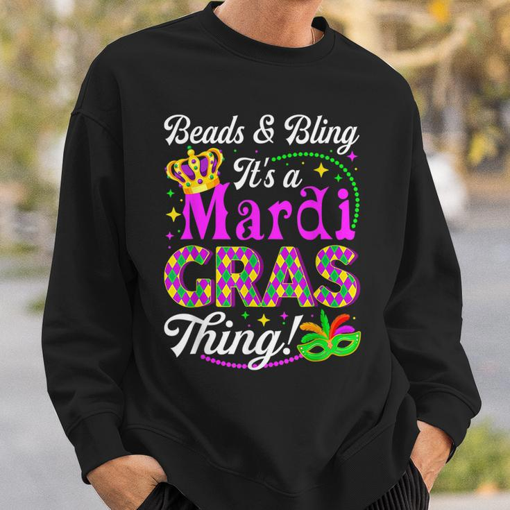Beads & Bling Its A Mardi Gras Thing Party Mask Beads Sweatshirt Gifts for Him