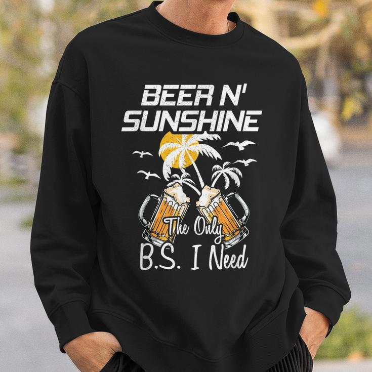 Beer N Sunshine The Only Bs I Need Funny Summer Drinking Sweatshirt Gifts for Him