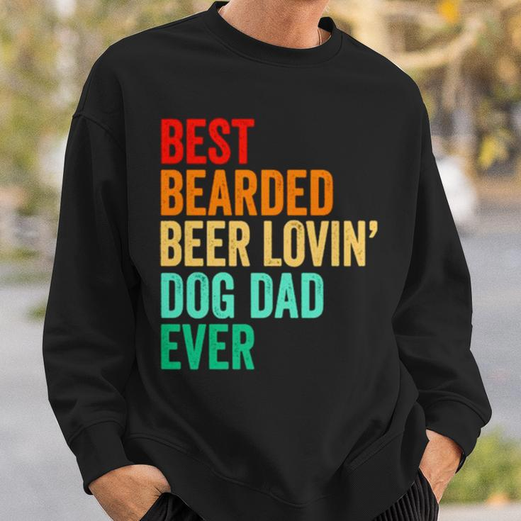 Best Bearded Beer Lovin’ Dog Dad Ever Vintage Sweatshirt Gifts for Him