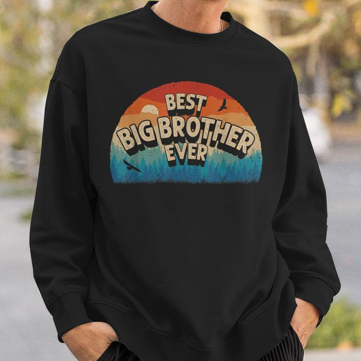 Best Big Brother Ever Men Retro Vintage Sunset Decor Brother Sweatshirt Gifts for Him
