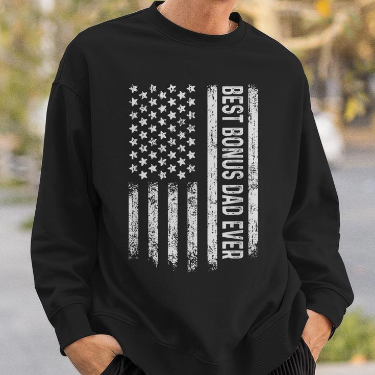 Best Bonus Dad Ever Stepdad Flag Fathers Day Gift Idea Gift For Mens Sweatshirt Gifts for Him