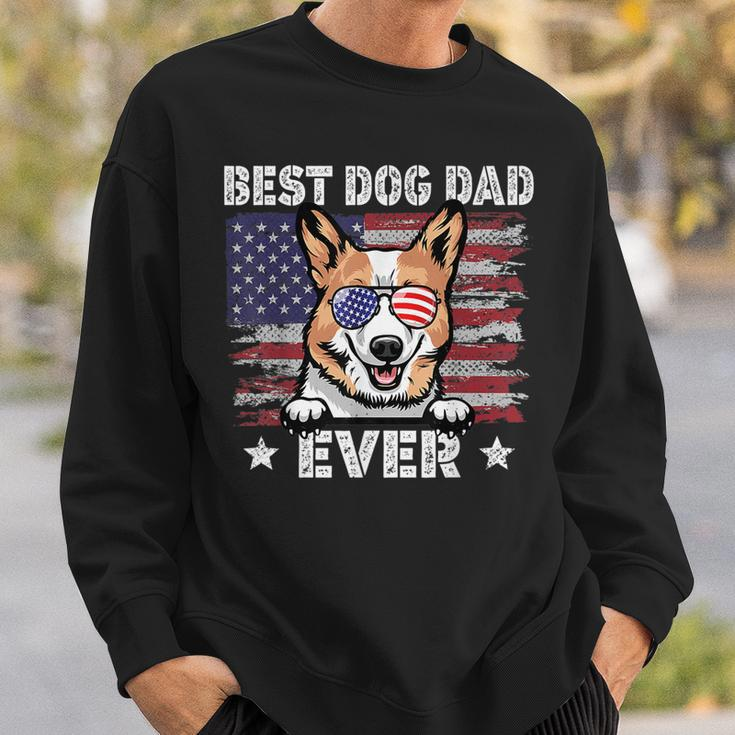 Best Corgi Dad Ever American Flag Fathers Day Sweatshirt Gifts for Him