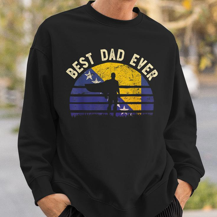 Best Dad Ever Bosnia & Herzegovina Hero Vintage Flag Gift For Mens Sweatshirt Gifts for Him