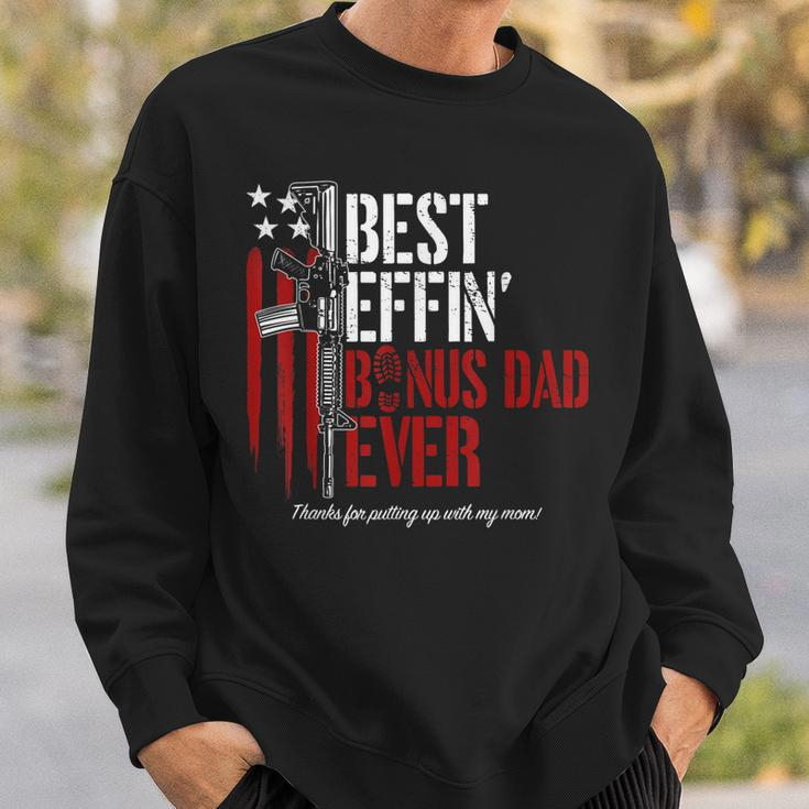 Best Effin’ Bonus Dad Ever Daddy Gun Rights American Flag Gift For Mens Sweatshirt Gifts for Him