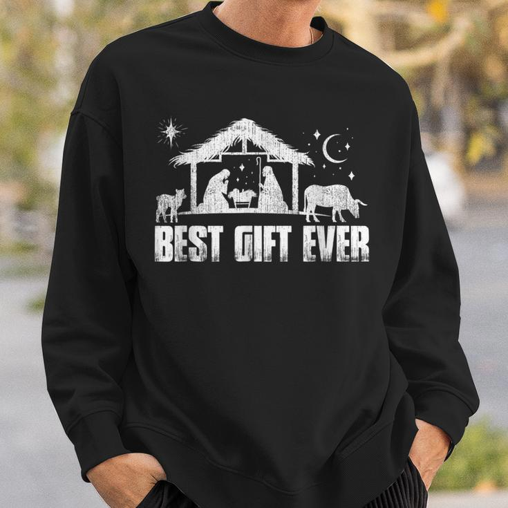 Best Ever Jesus Nativity Scene Christian Faith Christmas Sweatshirt Gifts for Him