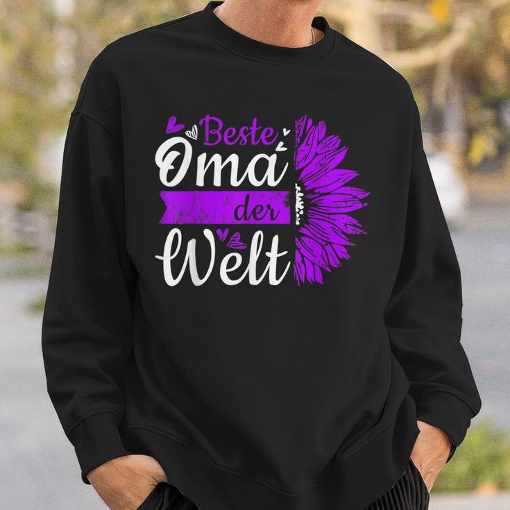 Beste Oma Der Welt Zum Muttertag Lila Blume Sweatshirt Geschenke für Ihn