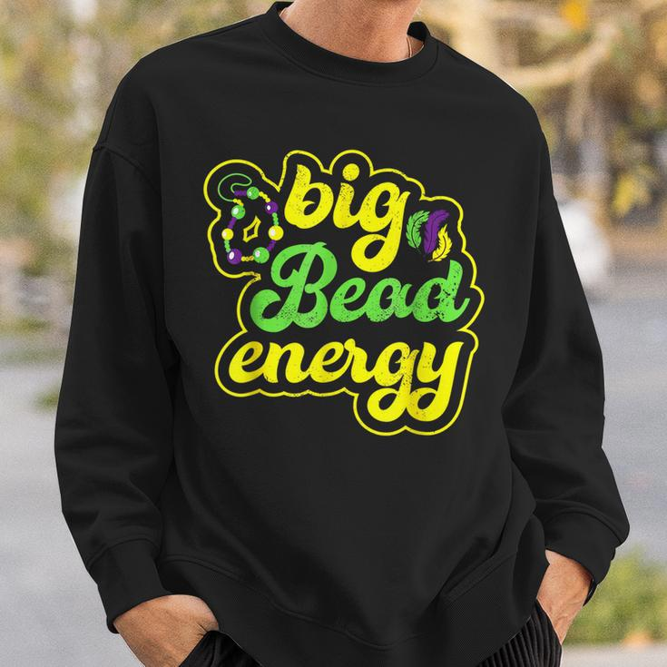 Big Bead Energy Carnival Funny Vintage Mardi Gras Sweatshirt Gifts for Him