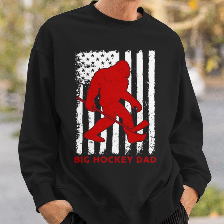 Bigfoot Big Hockey Dad American Flag Sweatshirt Gifts for Him