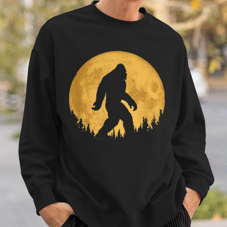 Bigfoot Night Minimalist Full Moon & Trees Sasquatch Men Women Sweatshirt Graphic Print Unisex Gifts for Him