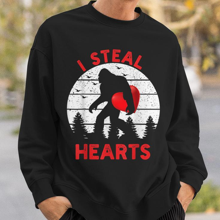 Bigfoot Sasquatch Yeti Believe I Steal Hearts Valentines Day Sweatshirt Gifts for Him