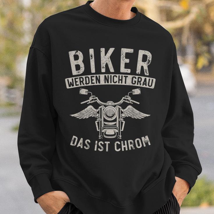 Biker Werden Nicht Grau Das Ist Chrom Lustiges Motorrad Sweatshirt Geschenke für Ihn