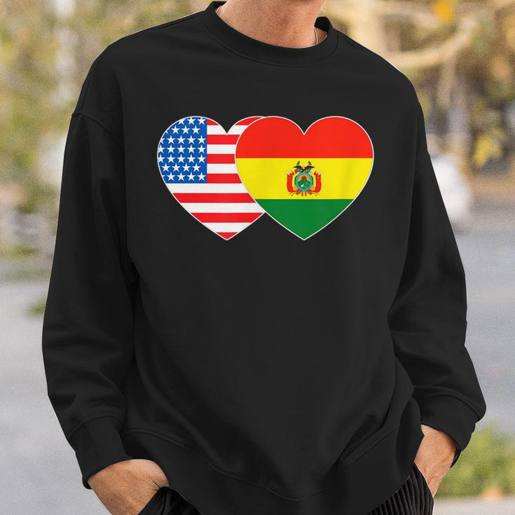 Bolivien USA Flagge Herz Sweatshirt für Bolivianisch-Amerikanische Patrioten Geschenke für Ihn