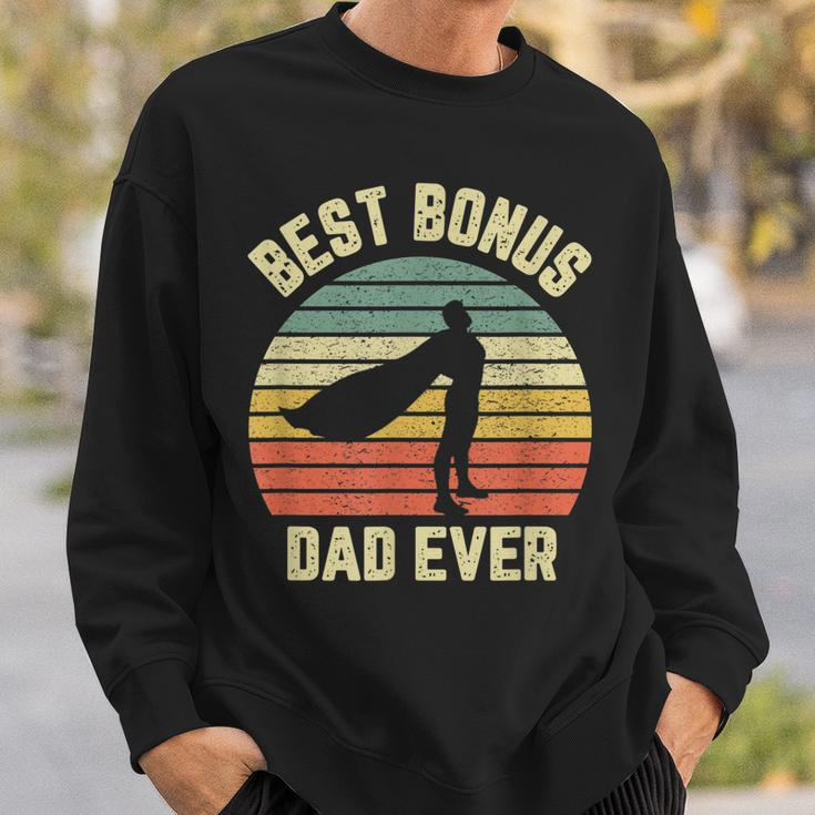 Bonus Dad Gift Cool Retro Hero Best Bonus Dad Ever Gift For Mens Sweatshirt Gifts for Him