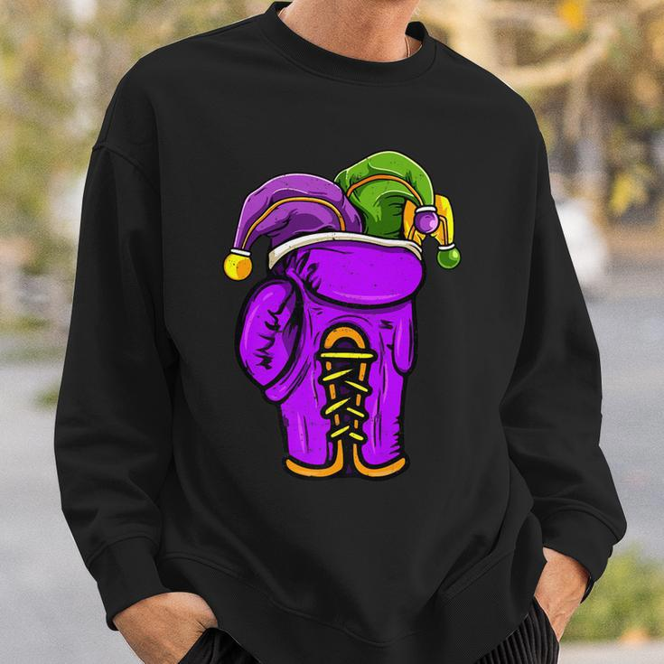 Boxing Sports Lover Mardi Gras Carnival Party Jester Sweatshirt Gifts for Him