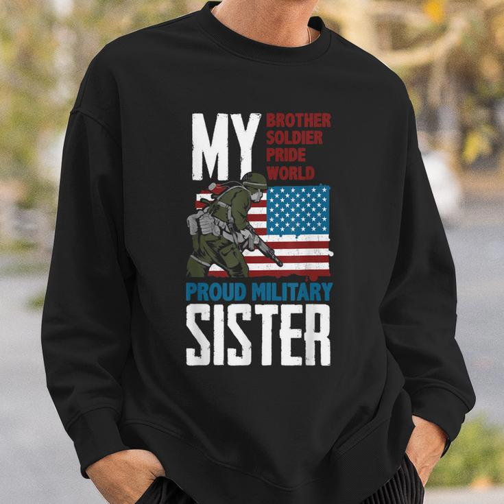 Brother My Soldier Hero Proud Military Sister - Gift Veteran Men Women Sweatshirt Graphic Print Unisex Gifts for Him