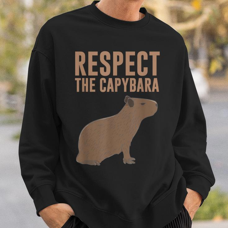 Capybara Gifts Respect The Capybara Cute Animal Sweatshirt Gifts for Him
