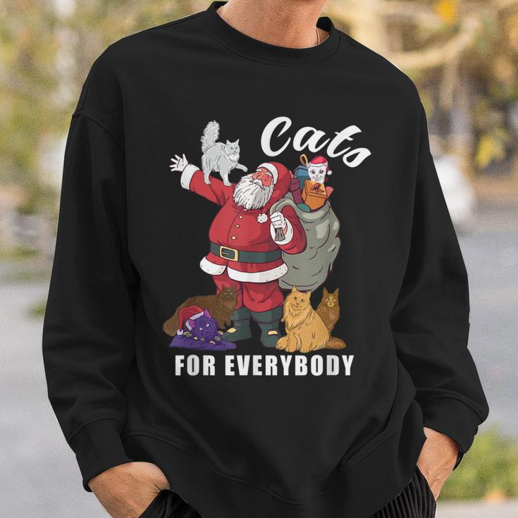 Cats For Everybody Weihnachtskatze Lustiges Weihnachtsmann Sweatshirt Geschenke für Ihn