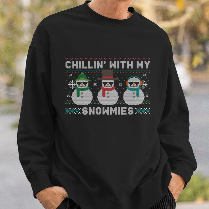 Chillin With My Snowmies Cute Snow Ugly Christmas Sweater Cool Gift Sweatshirt Gifts for Him